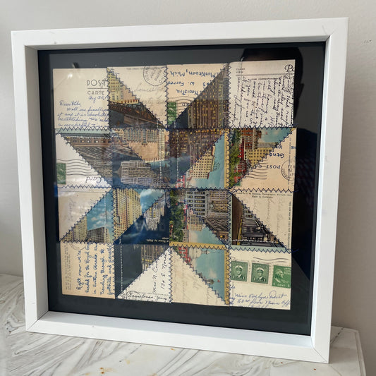 Vintage Postcard Quilt Art - PDF Pattern Download
