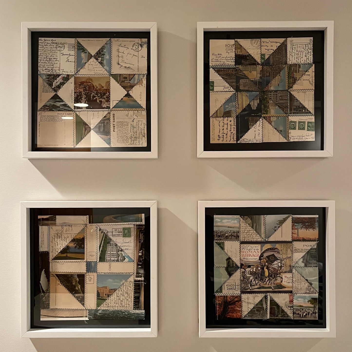 Vintage Postcard Quilt Art - PDF Pattern Download