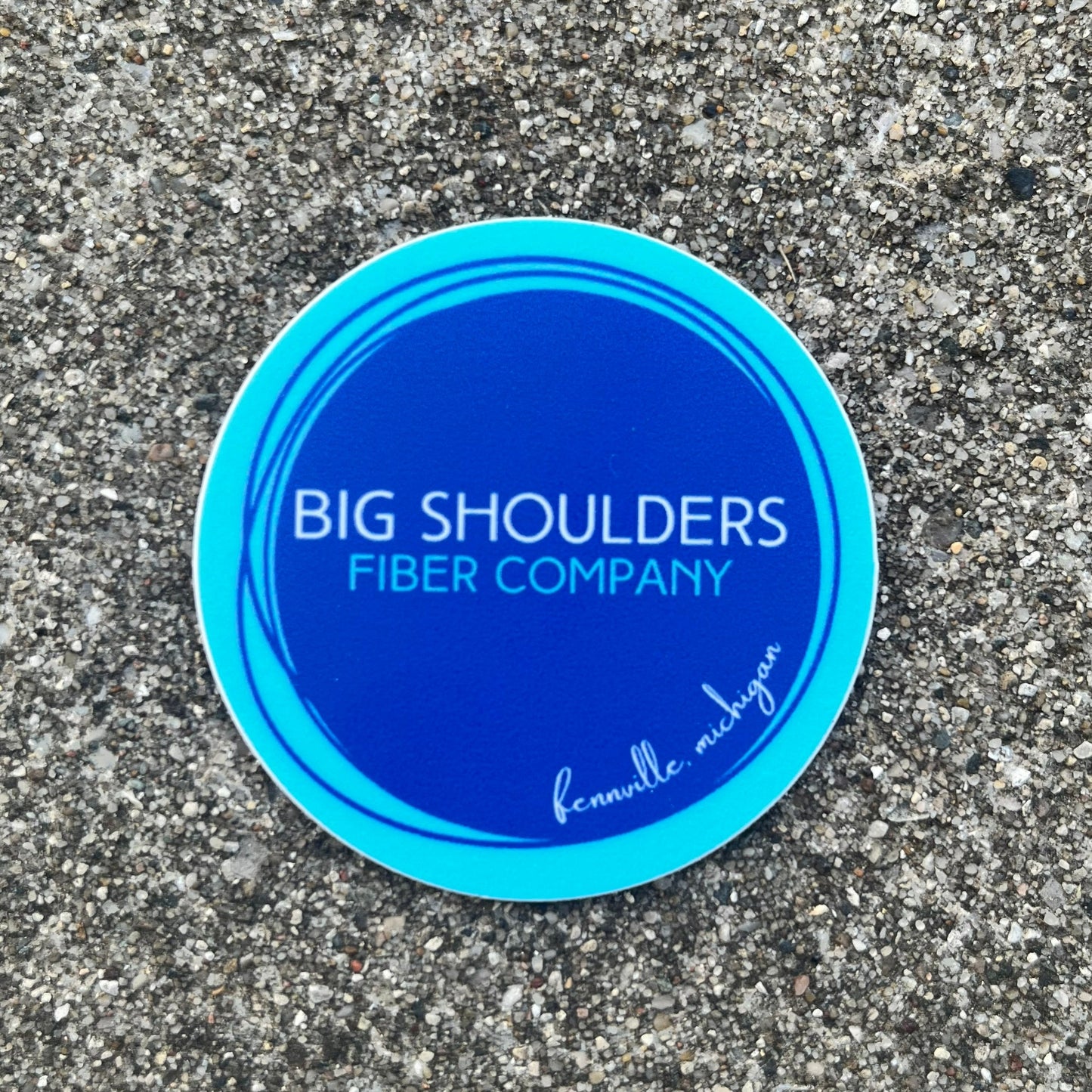 sticker of Big Shoulders Fiber Company logo